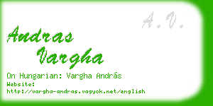 andras vargha business card